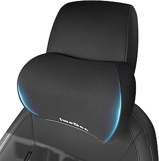Iweden Car Headrest Pillow, Car Neck Pillow, Softness Car Headrest Pillow for Driving with Adjustable Strap, Ergonomic Car Neck Pillow Durable for Neck Pain Relief, 100% Memory Foam