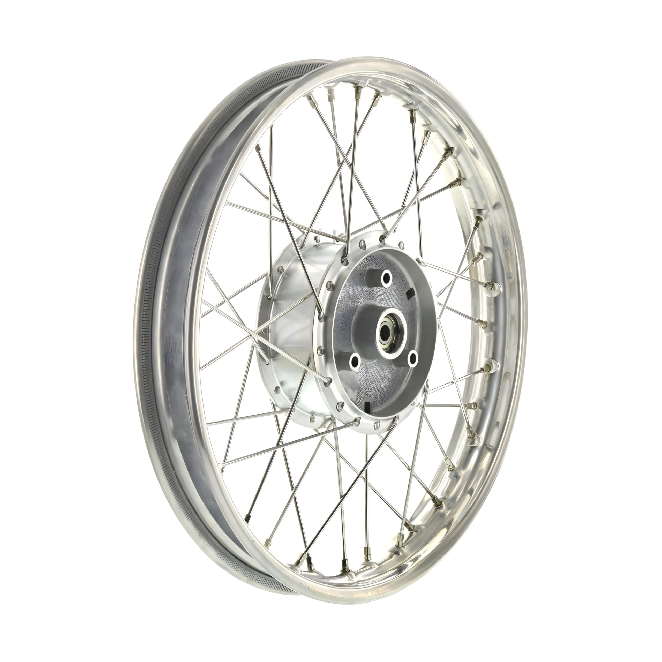 Speichenrad 1,6x16 Zoll Edelstahlfelge + Edelstahlspeichen + Tuning-Radnabe