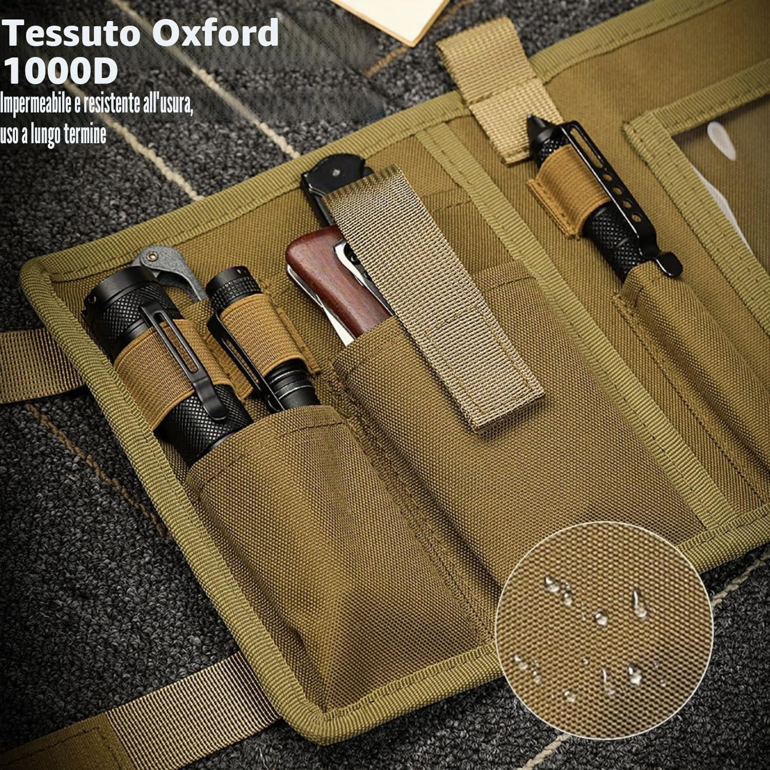 Peminkoo Borsa portaoggetti Tattica per mappe, Pieghevole, per Articoli Vari, Tasca portautensili, Accessori per Escursionismo, Campeggio e Caccia all'aperto