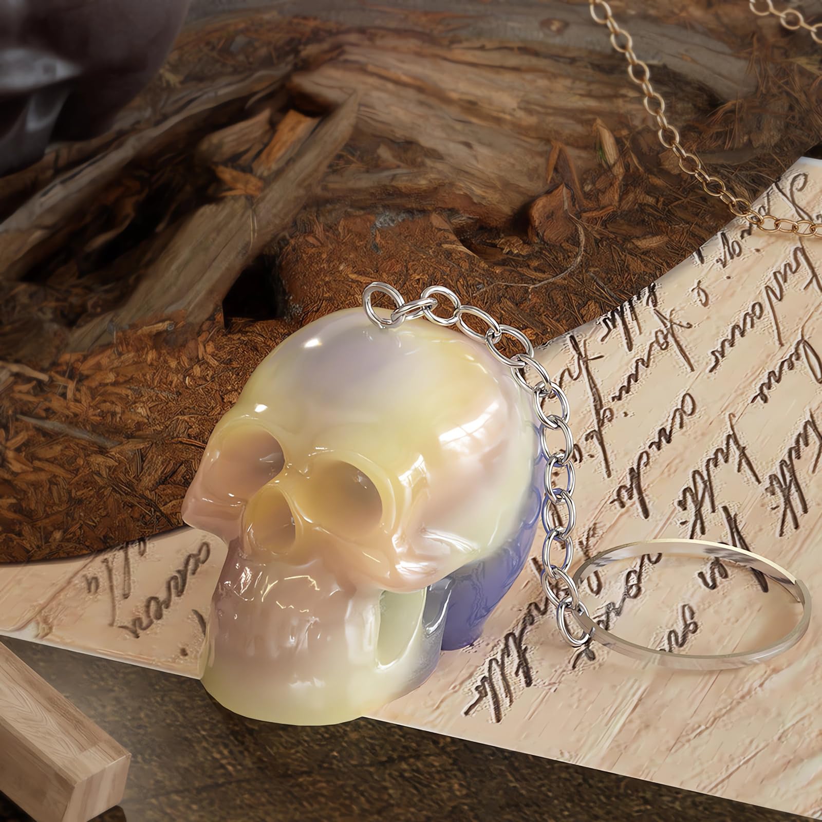 Szecl 12Pc Skull Silicone Mold - 1.3 Inch 3D Skeleton Resin Mold For Jewelry & Crafts