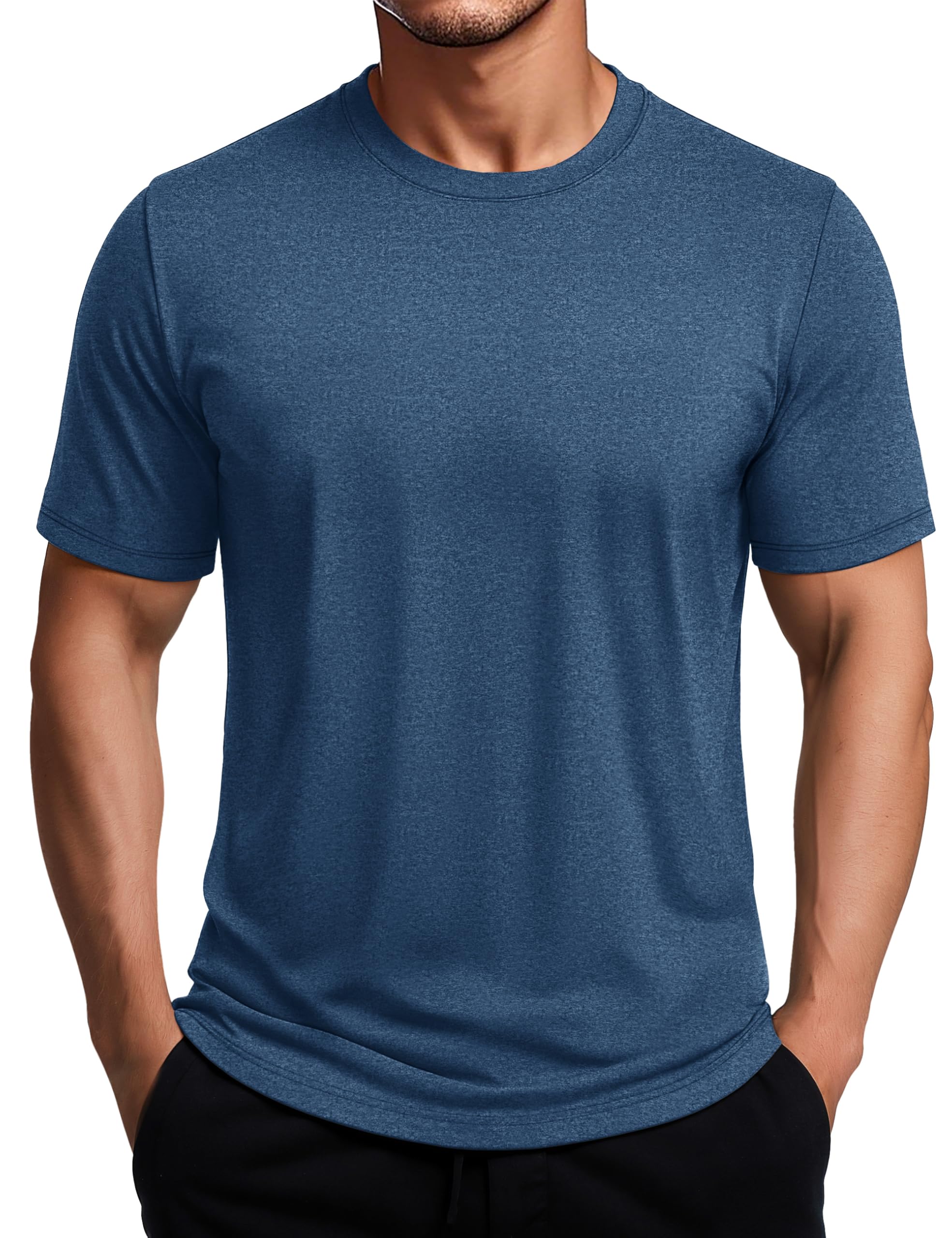 MAGCOMSEN Mens Workout Shirts Dry Fit Athletic Short Sleeve Tshirts Moisture Wicking Gym Running Performance Shirt