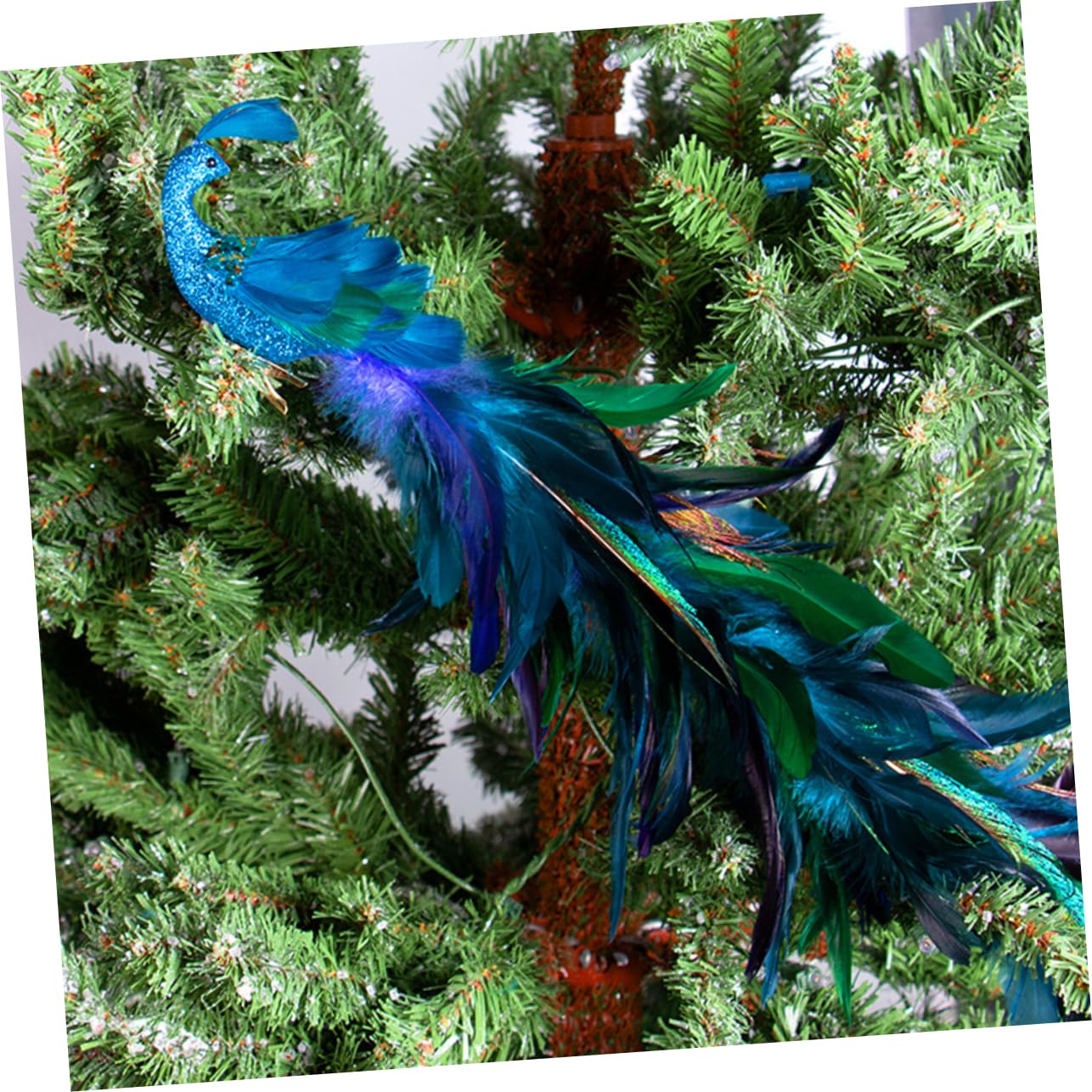 2stücke Pfauen-weihnachtsschmuck Aus Kunstschaum Glitzernder Vogeldekorationen Zum Anklipsen Ornamente Für Weihnachtsbäume Langlebige Und Vielseitige Heimdekoration