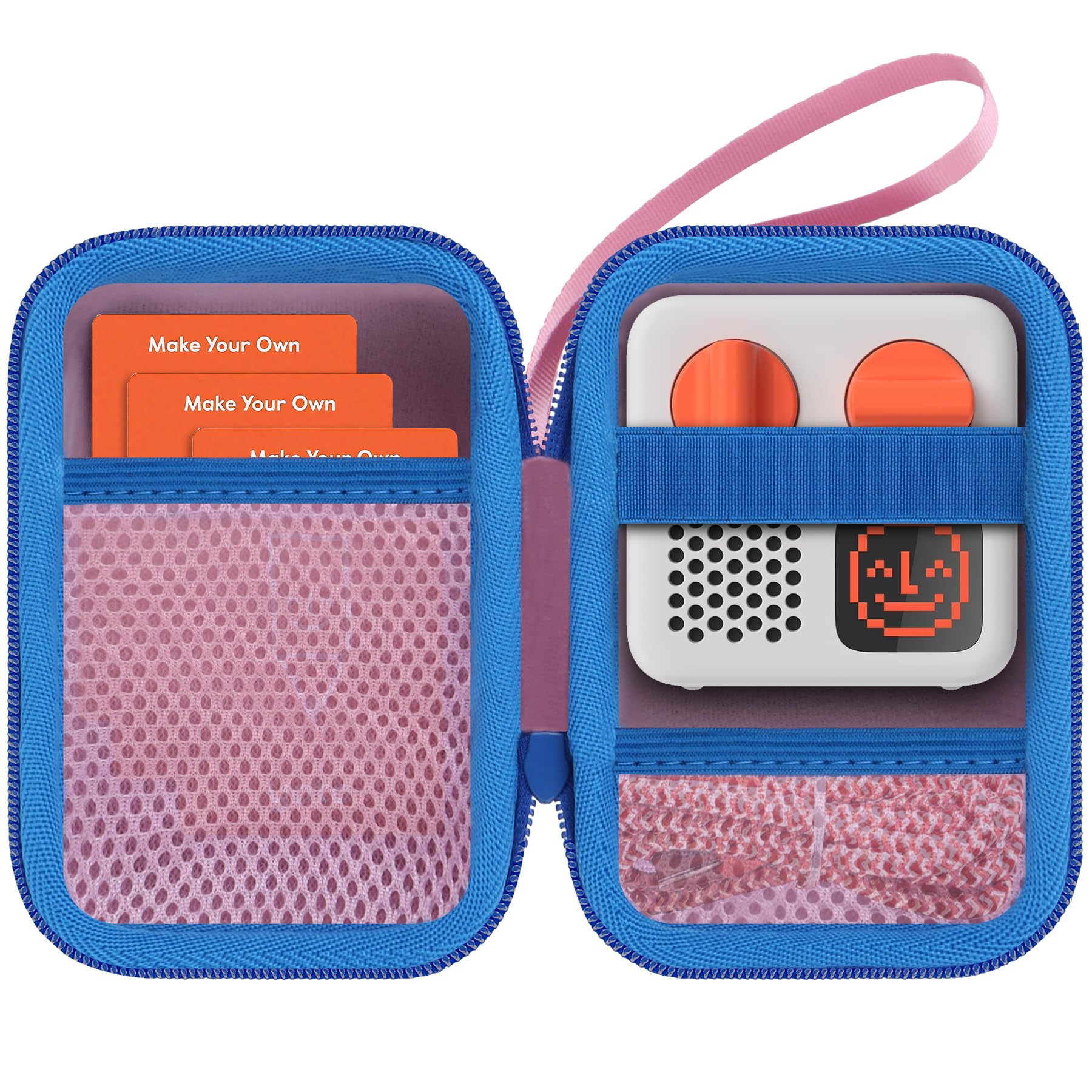 Lebakort Hard Case Compatible with Yoto Mini Kids Audio Music Player Children Speaker Plays Audiobook Cards Radio (Pink+ Sky Blue Case, for Yoto Mini)