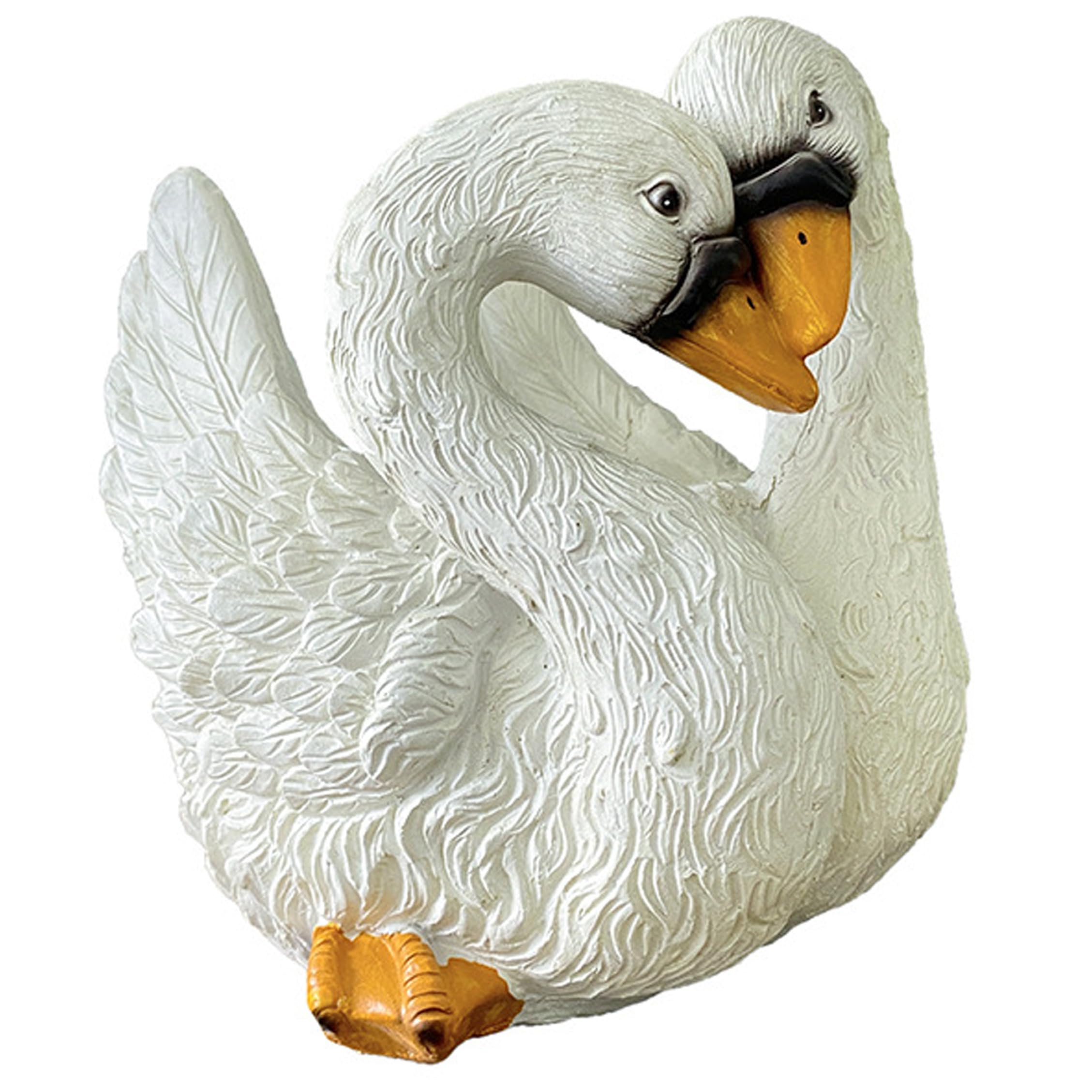 Yeaxxsqy 2-in-1 Resin Swan Vase & Decor, Cute Planter Pots for Outdoor Patio Balcony Planting & Decor, White (Swan, Planter)