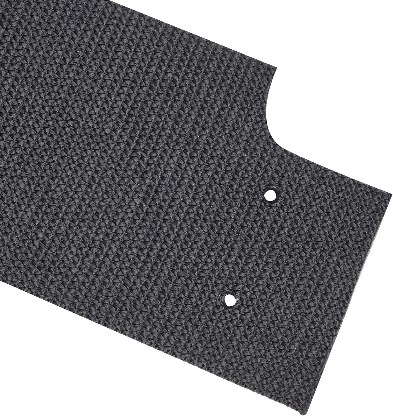 Close-up of black fabric strap with two pre-punched holes