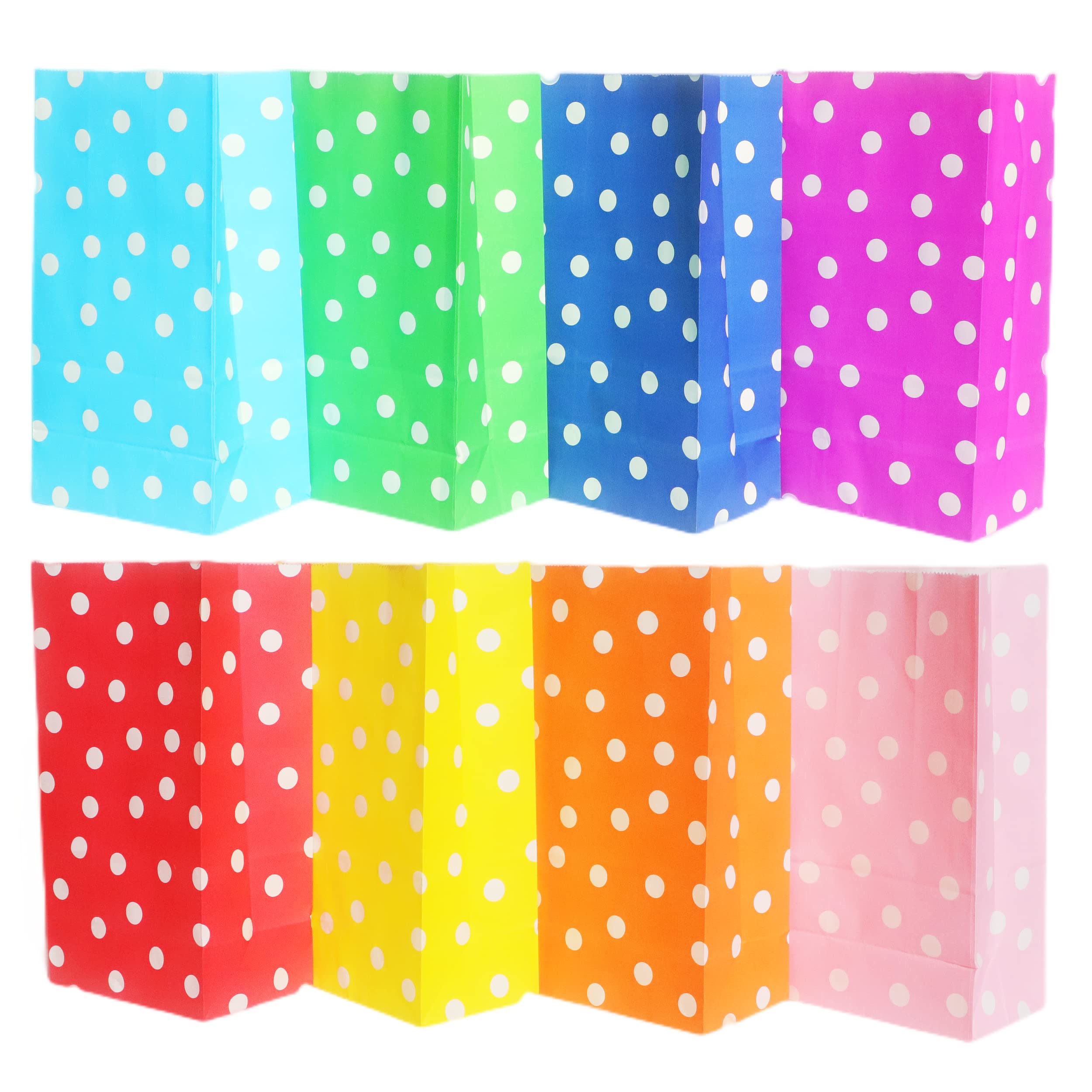 Photo 1 of **2PACK**  FENKON 24Pcs Rainbow Party Favor Bags Treat Bags Goodie Bags for Kids Birthday Party(Dot) Rainbow Dot 1 Count (Pack of 24)
