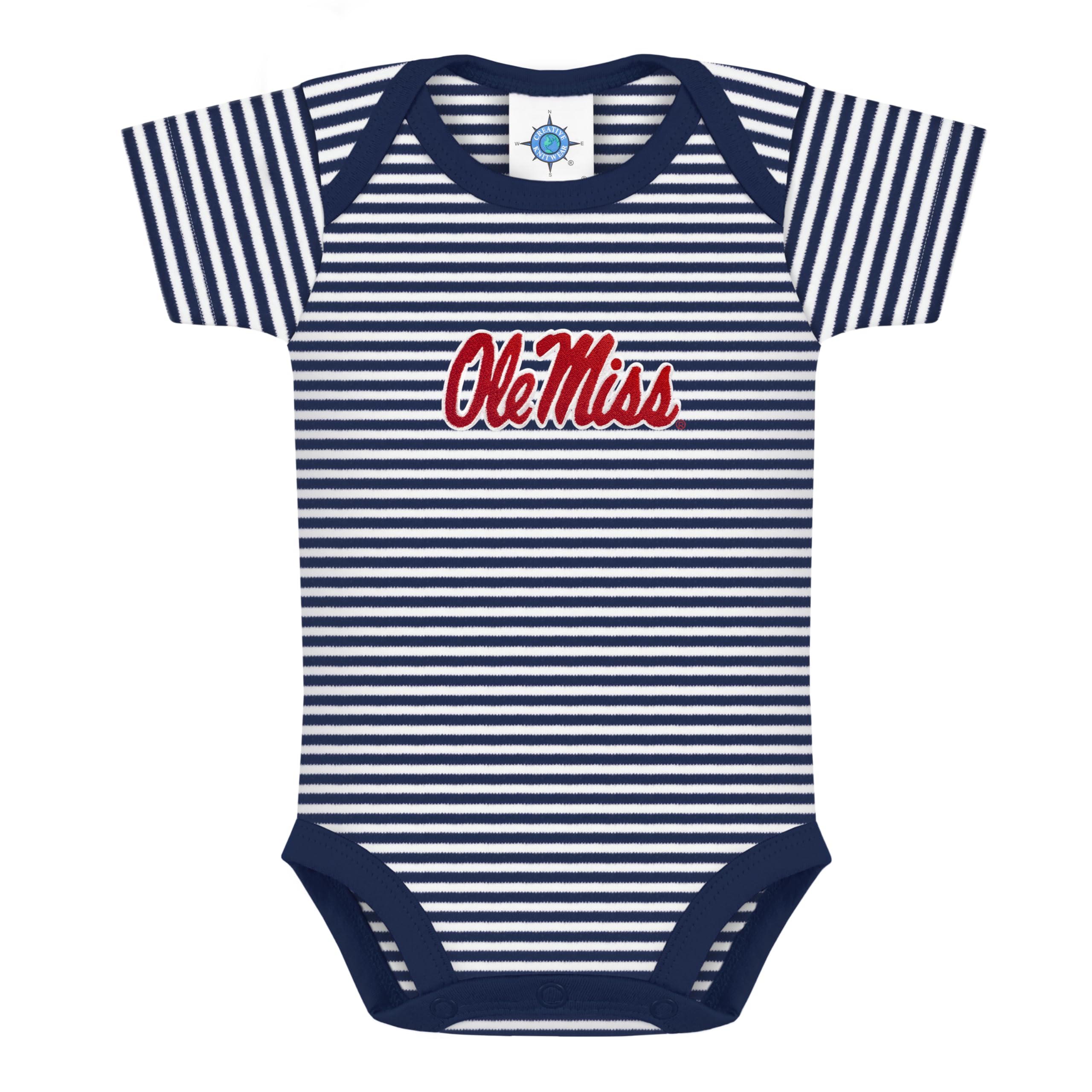 College Baby NCAA Infant Striped Bodysuit Short Sleeve - Unisex, (0-12 Mos)