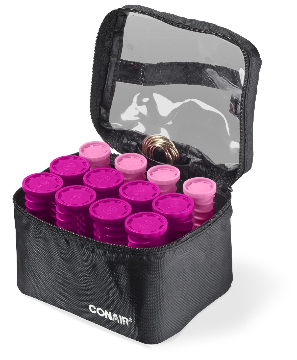 Conair Instant Heat Compact Hot Rollers w/Ceramic Techology; Black Case with Pink Rollers