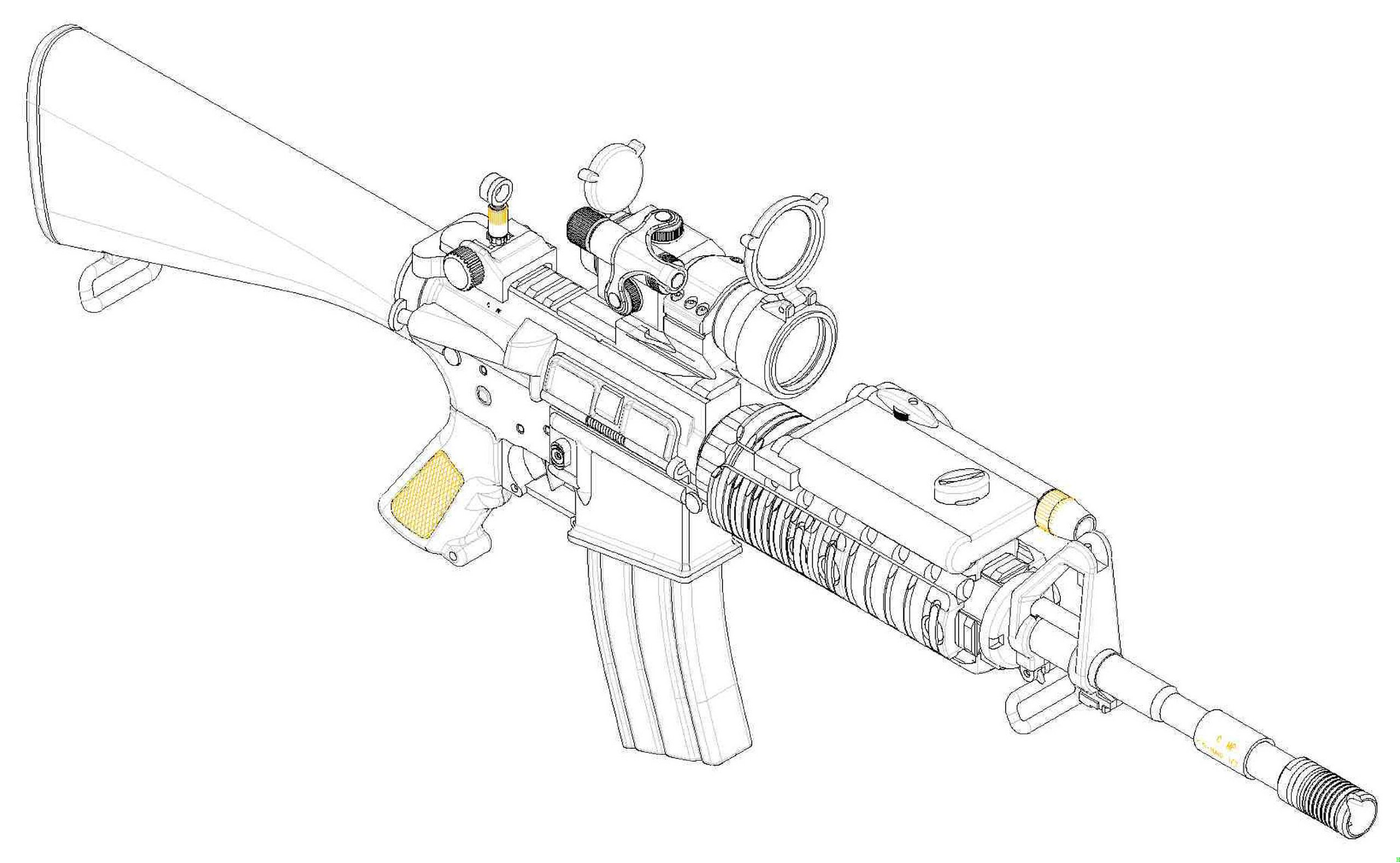 Amazon.com: Trumpeter AR15/M16/M4 Family SR16 Machine Gun (1/3
