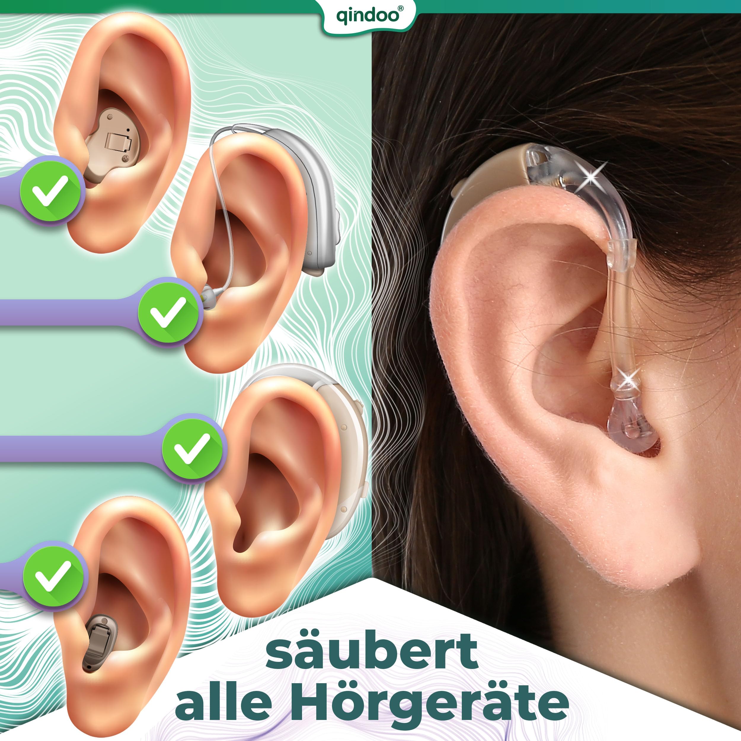 300x Reinigungstücher für Hörgeräte Reinigung für Kopfhörer, Headset, Ohrstöpsel In-Ear Reiniger Tuch, feucht (3x Dose)