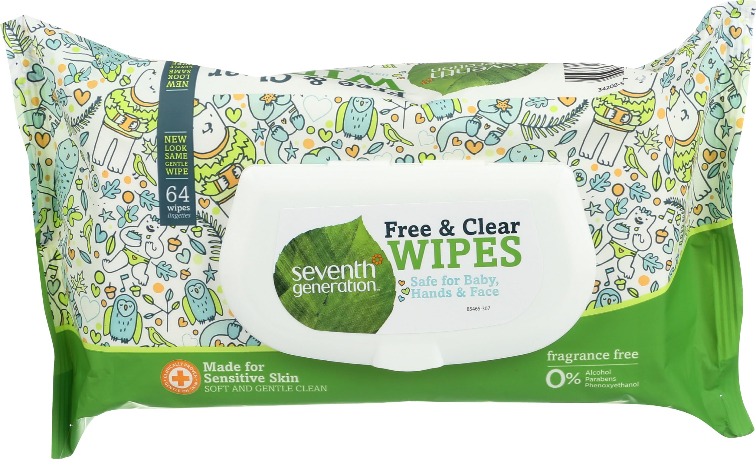 Seventh Generation Baby Wipes, 64 Count