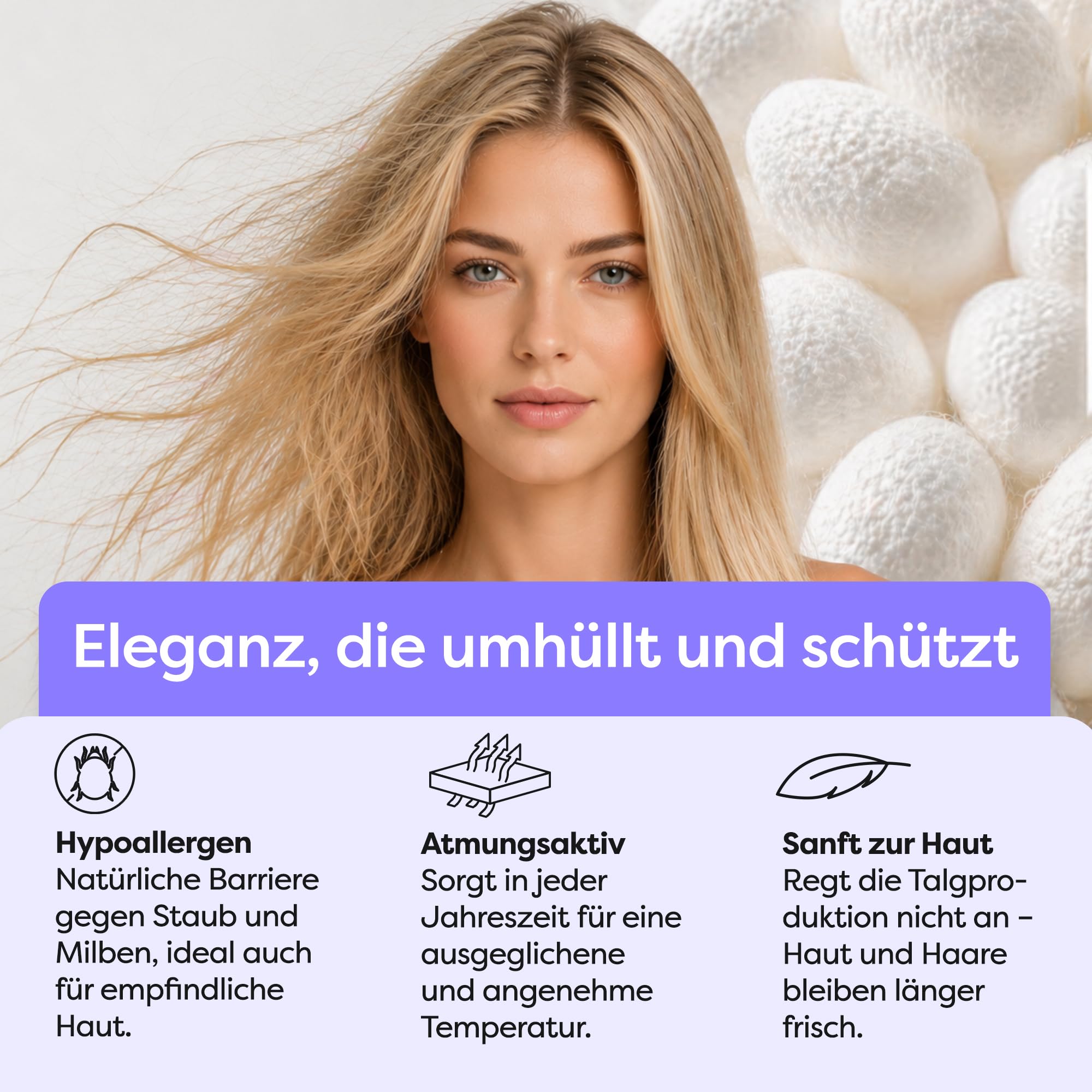 Wolkenfeld Seidenkissenbezug 40x80 cm aus 100% natürlicher Maulbeerseide 22 Momme 6A – Kissenbezug Seide Atmungsaktiv & Hypoallergen für geschmeidiges Haar, hydratisierte Haut – Oeko-TEX – Hellgrau