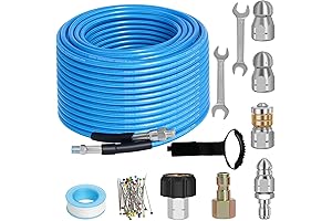 100 FT Sewer Pipe Cleaner Jetter Nozzle for Pressure Washer Drain Unclogger
