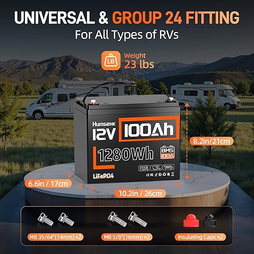 Miniatura 9 de Batería LiFePO4 de 12 V y 100 Ah, grupo 24, IP67, BMS de 100 A, energía 1280 Wh, +15,000 ciclos, 10 años vida útil, para motor de remolque y uso