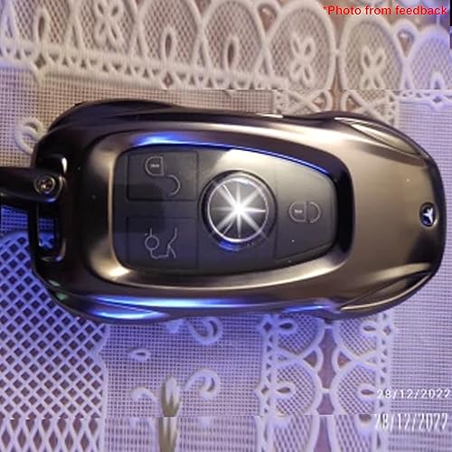 Para (negro) Heavy Duty ZINC aleación MOD CASE Remote fob Cover case Skin Shell Holder Compatible con Mercedes Benz MB 2006-2020 C E S M CLS CLK G