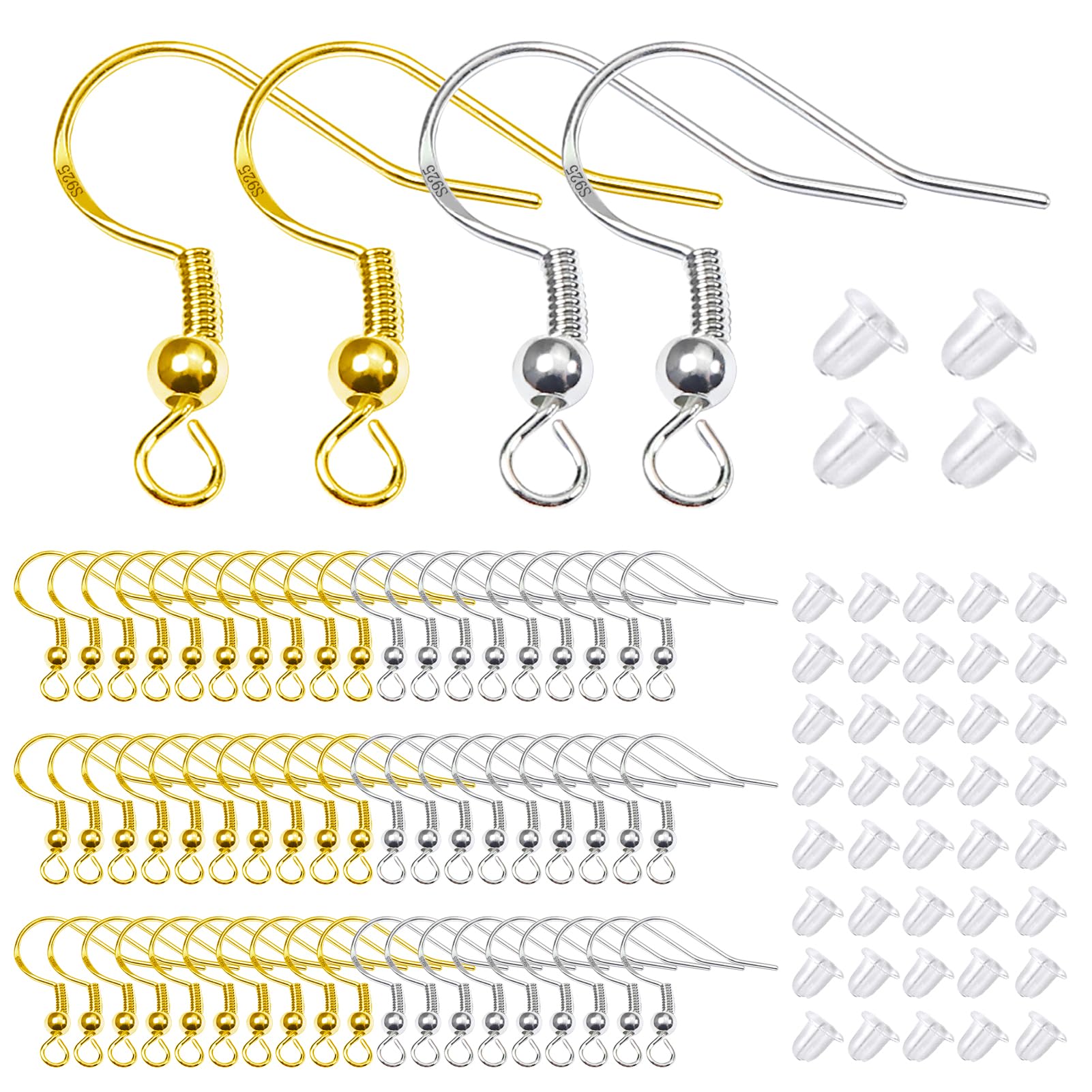 580-teiliges DIY Ohrring Set – Mit Kreolen, Haken & Verschlüssen, 3 Größen