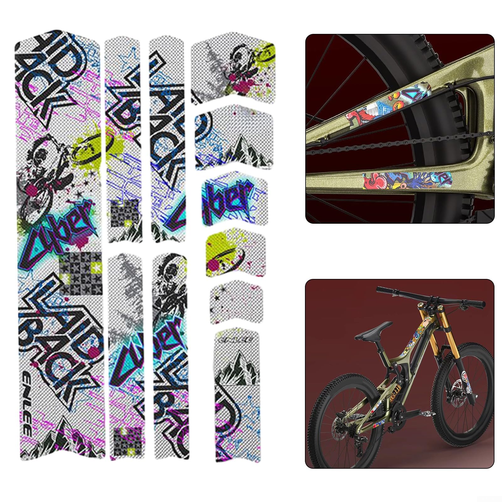 Autocollants Réfléchissants Pour Cadre Vélo - Protection Anti-rayures, Application Facile, TPU - 4