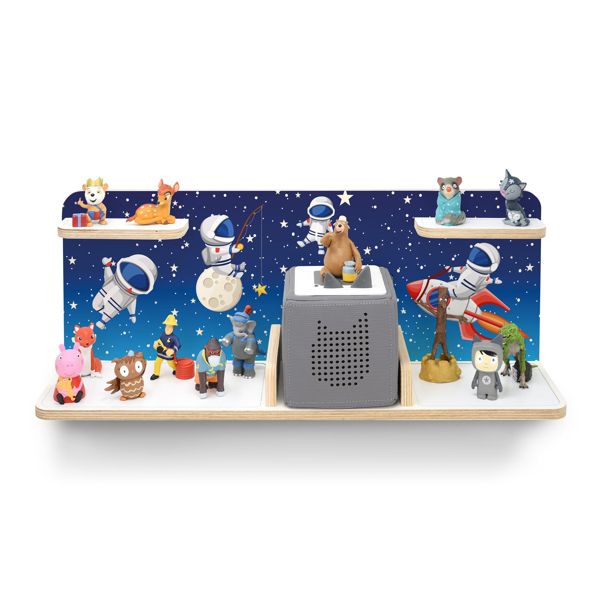 Holzregal Für Toniebox – Aufbewahrung Für Ca. 40 Tonies, Tiermotiv, Zum Aufstellen Oder Hängen