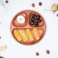 Vista 8 de VieWood Bandeja de madera para servir, platos de madera divididos de 3 compartimentos, platos de madera para postres divididos, bebidas, cupcakes