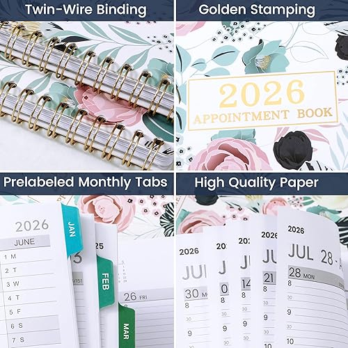 Miniatura 7 de Libro de citas 2026  Agenda diaria 2026, enero 2026  diciembre de 2026, libro de citas semanal 2026, agenda por hora con intervalo de 30 minutos,