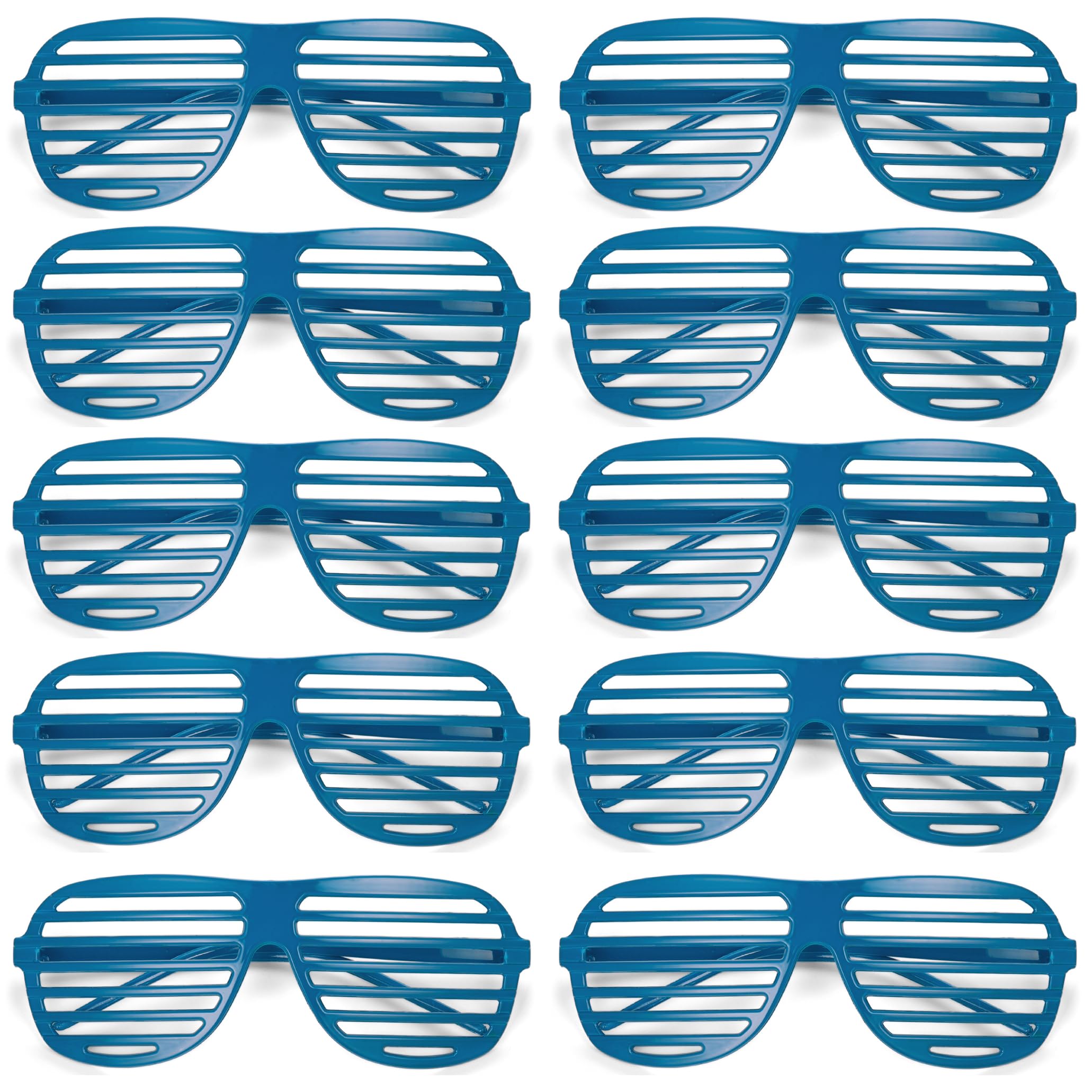 Komonee 20 x Blue Shutter Shades Fun Novelty Plastic Party Retro Fancy Dress Costume Prop Rave Club Eyewear Disco Adults 80's Sunglasses