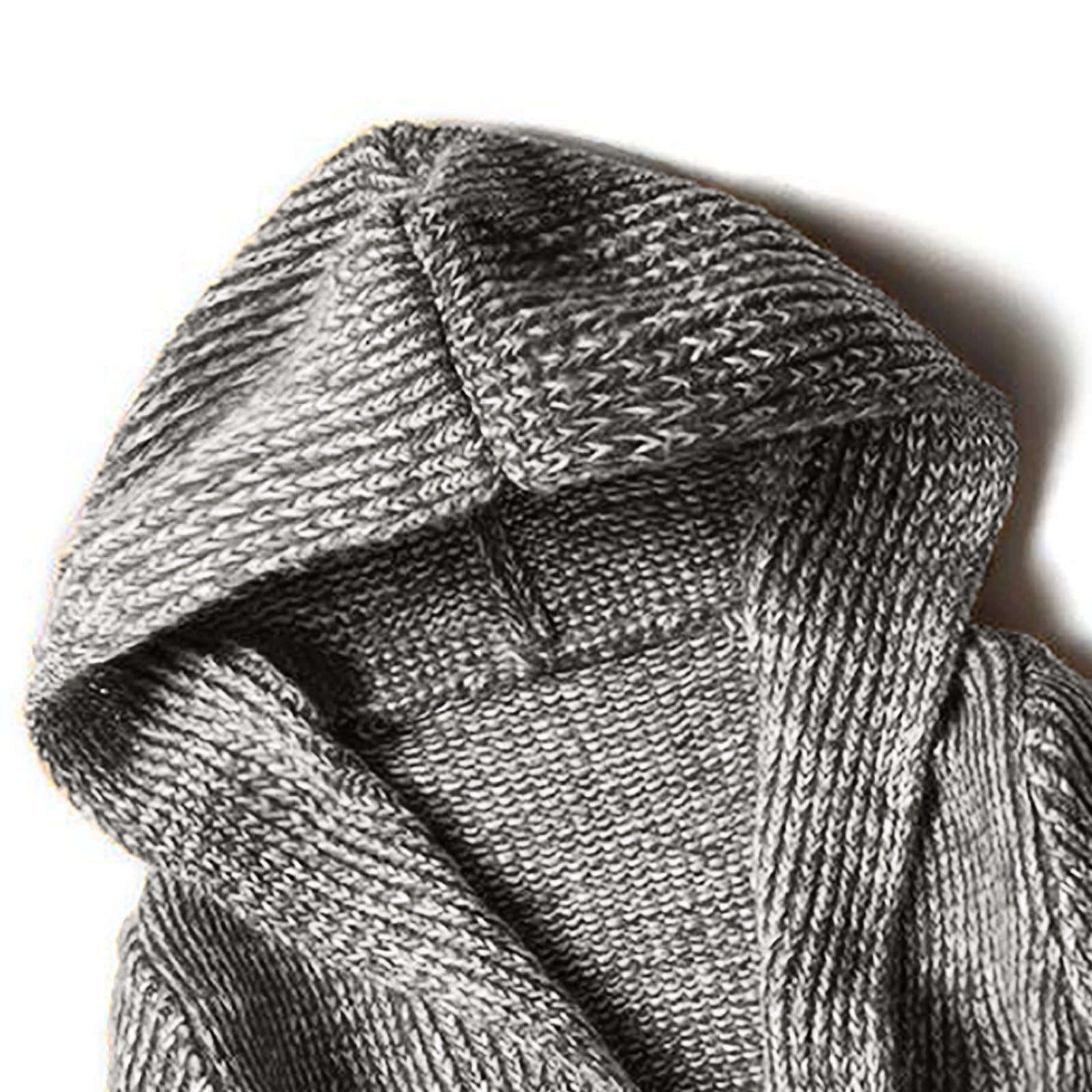 Jersey Hombre Cardigan, Chaqueta De Punto Hombre con Botones Suéter Manga Larga Ajuste Delgado Forro Polar Cárdigan con V-Neck con Bolsillos para Exterior El Ocio