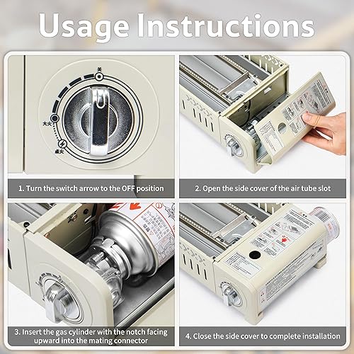 Miniatura 6 de Naturehike Estufa de butano para acampar al aire libre, portátil, con juego de utensilios de cocina desmontables de 4 piezas con bolsa de transporte