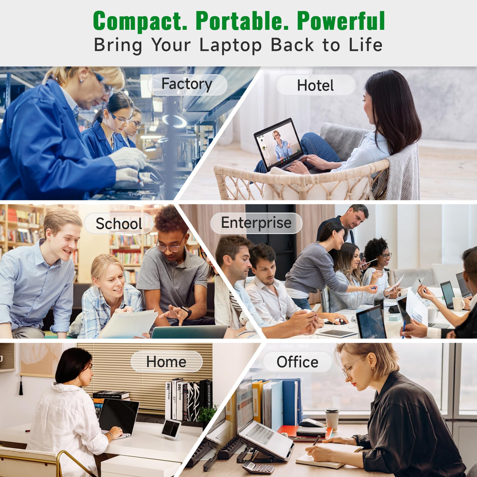 19V 3.42A Cargador de portátil, 19 Volt 3.42A 3.15A 2.37A 2.1A 1.75A Adaptador de alimentación para HP Acer Samsung Toshiba Fujitsu Lenovo ASUS Gateway IBM Sony LG TV Monitores