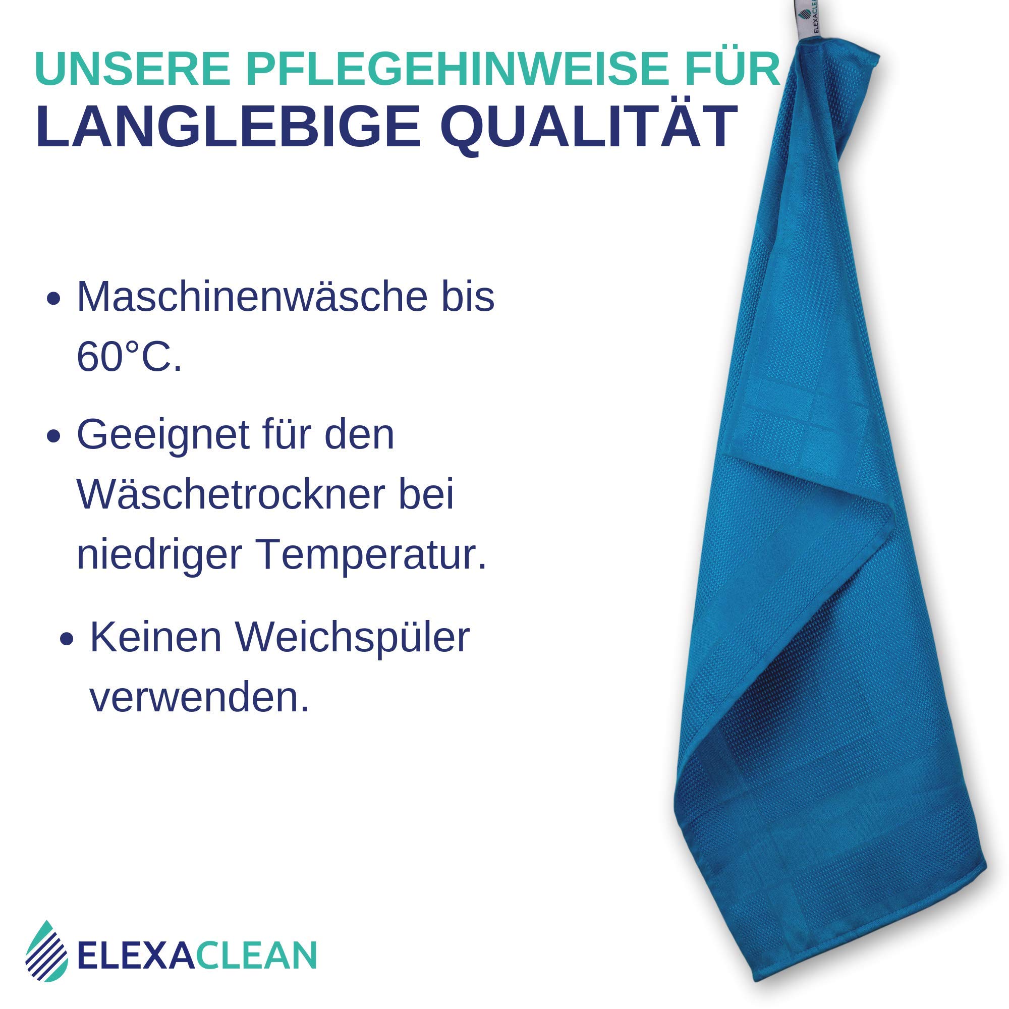 ELEXACLEAN Set di 6 strofinacci da cucina, 68 x 42