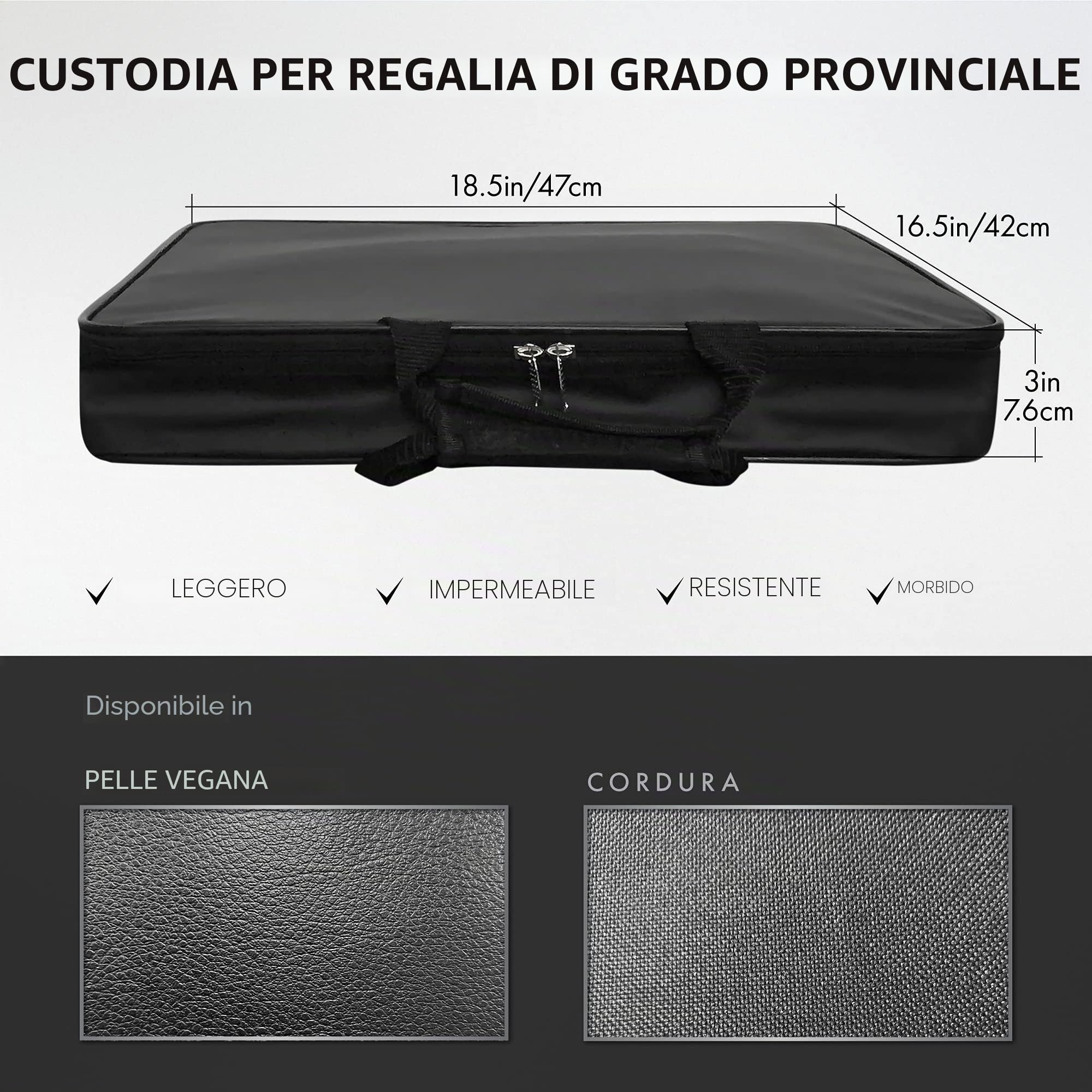THE MASONIC COLLECTION Borsa a mano e a tracolla con grembiule di grado provinciale - Cerniera bifacciale - Regalo massonico per uomo