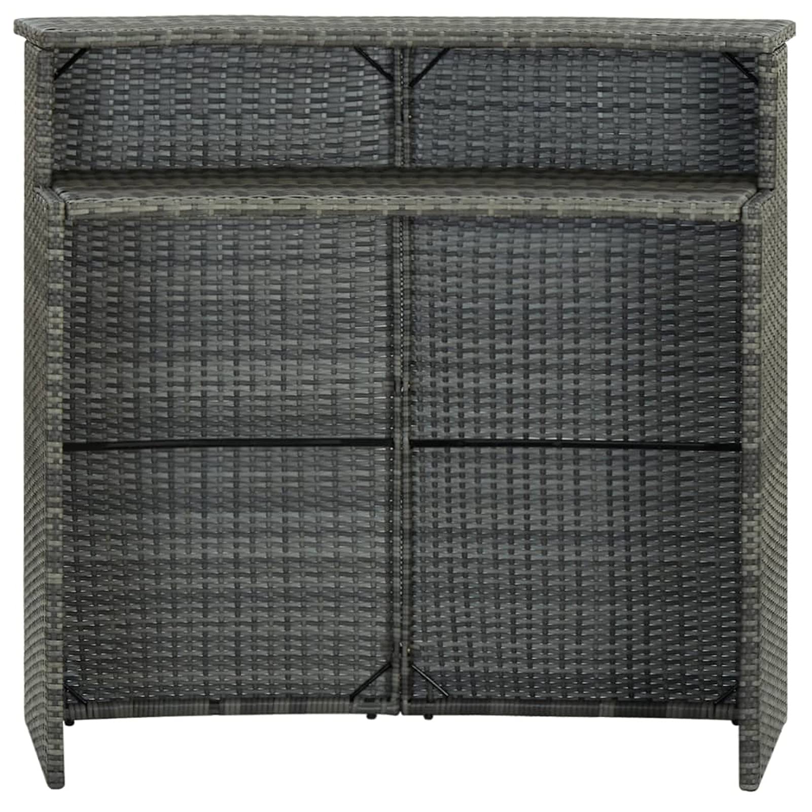Tidyard Meuble de Bar de Jardin,Tables Basses de Jardin,Salon de Jardin Pas Cher,Table de Jardin Exterieur avec Chaise, Gris 120x55x110 cm Résine tressée