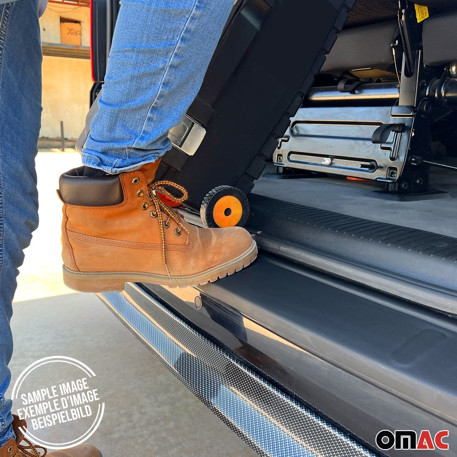 OMAC Protezione Soglia Baule Paraurti compatibile VW T7 Transporter 2023-2026 ABS Nero Opaco