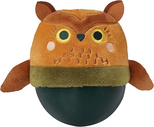 Manhattan Toy Wobbly Bobbly Owl lesté, Balle oscillante en Silicone Souple avec 