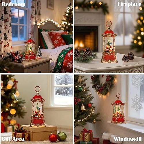 Miniatura 35 de Globo de nieve de Navidad, bailarina, cascanueces, linterna de globo de nieve con música brillante árbol de Navidad iluminado y mesa de regalo