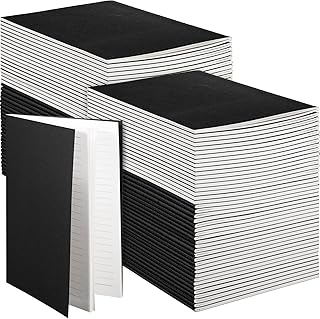 200 Pack Kraft Notebook Journals 5.5 Inch x 8.3 Inch A5 Journal Softcover Notebooks Bulk for Kids Student Writing Sketch Travel Journal Office Notepad with 60 Pages 30 Sheets (Black)