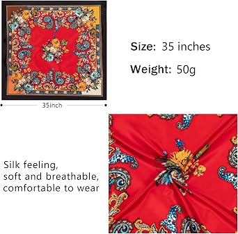 HBselect 4PCS Head Scarf for Women 35 Silk Feel Hair Scarf