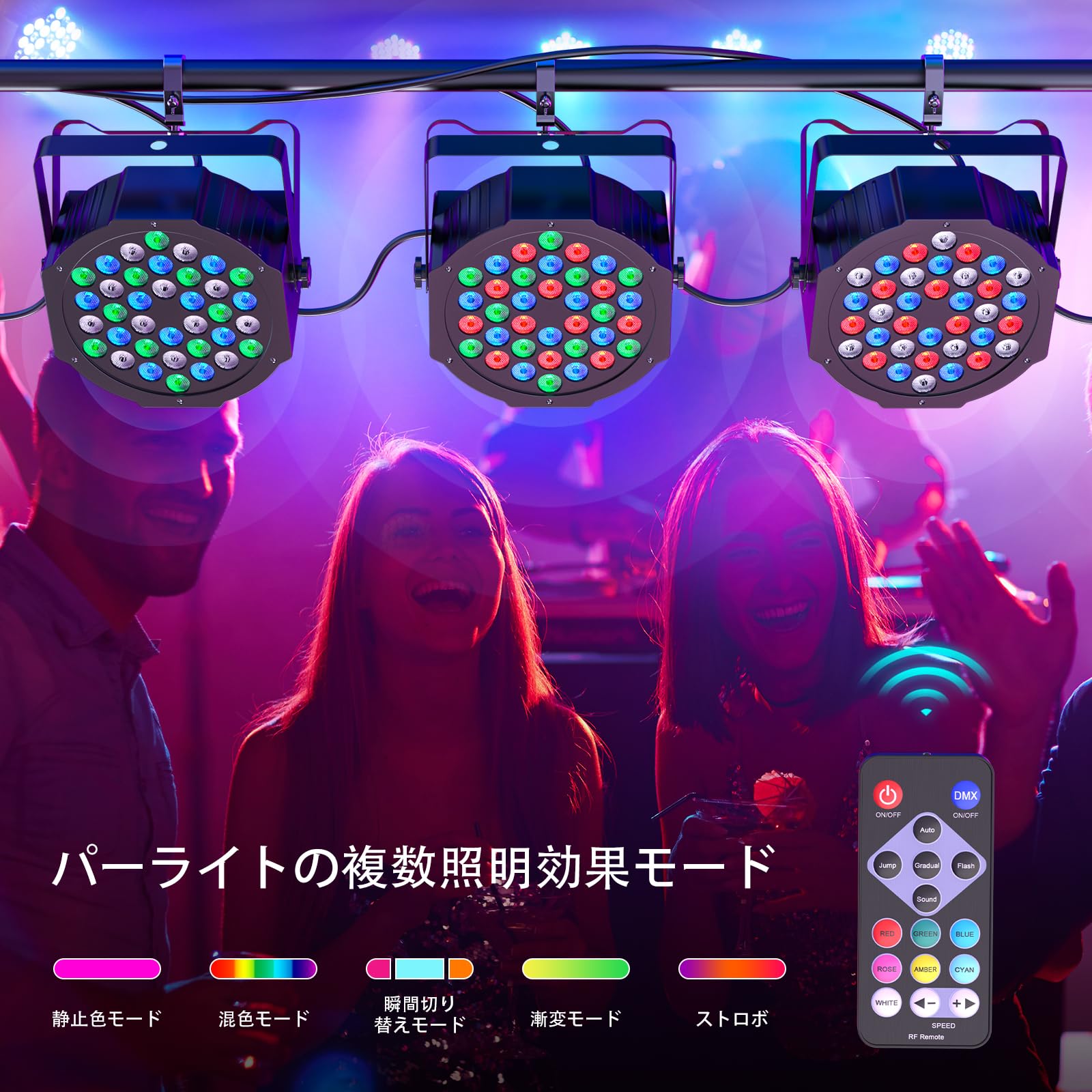 Amazon.co.jp: ZonQoonz 36LED RGB 舞台照明 ステージライト
