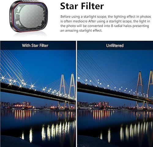 Miniatura 3 de STARTRC Filtro de estrella para Mini 4 Pro, filtro de estrella multicapa para DJI Mini 4 Pro, accesorios de protección para lente de cámara de drone