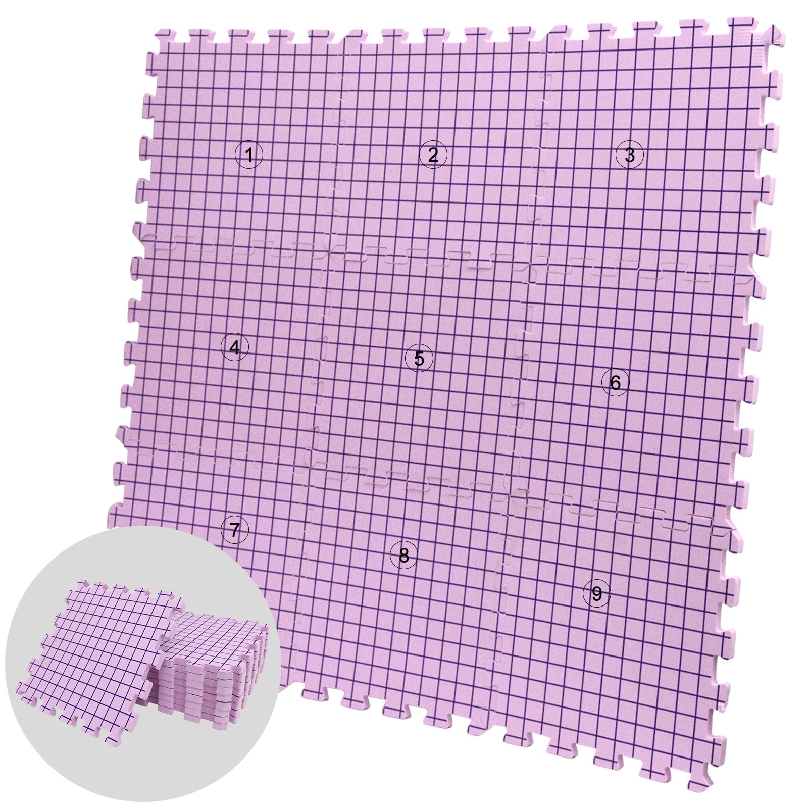 Adnkwolivt Blocking Mats for Knitting & Crochet Projects 9 Pack, Blocking Board for Crocheting Knitting Blocking Mats and Pins, 150 T-Pins and Storage Bag
