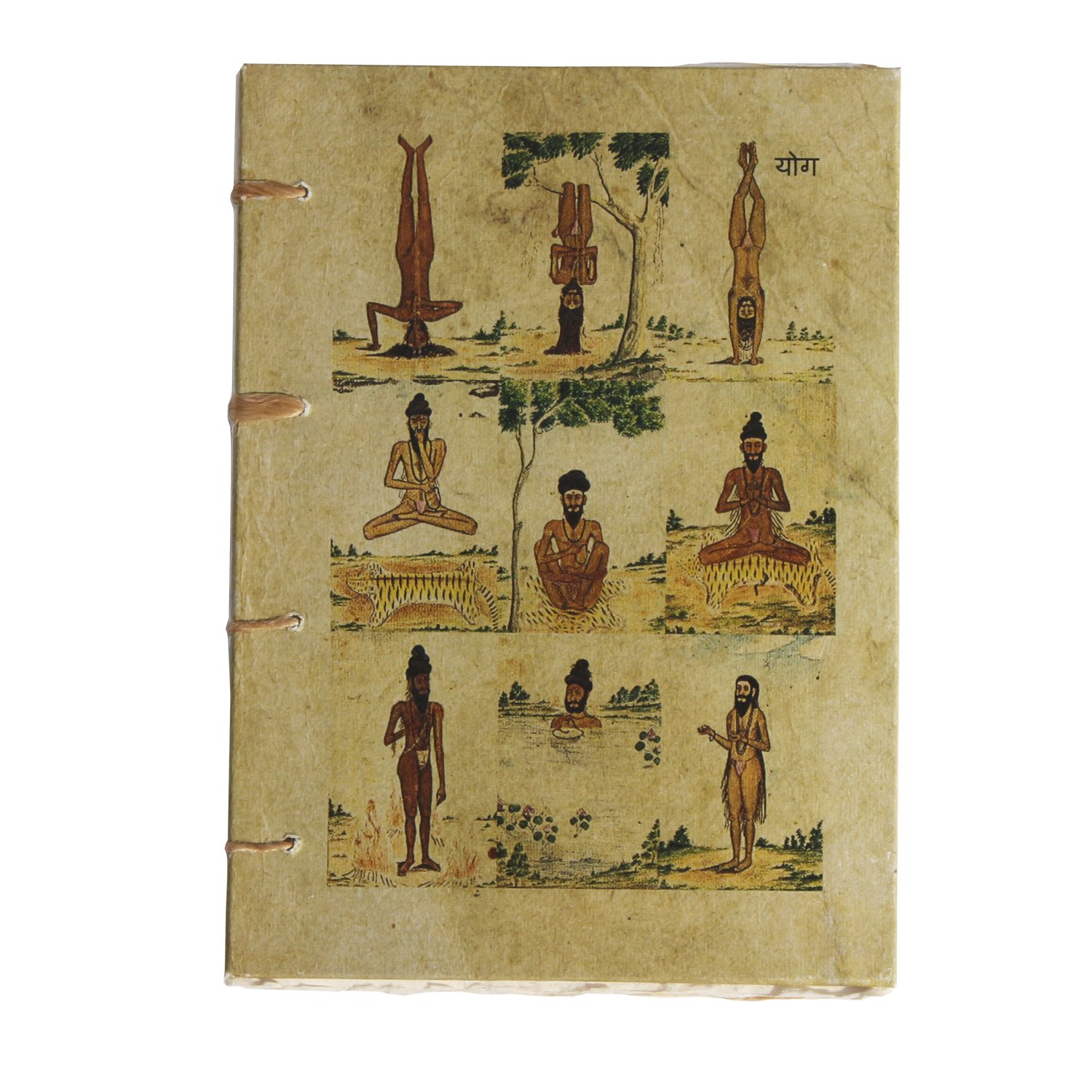 Journal de voyage yoga A5 avec pages à bords frangés éco