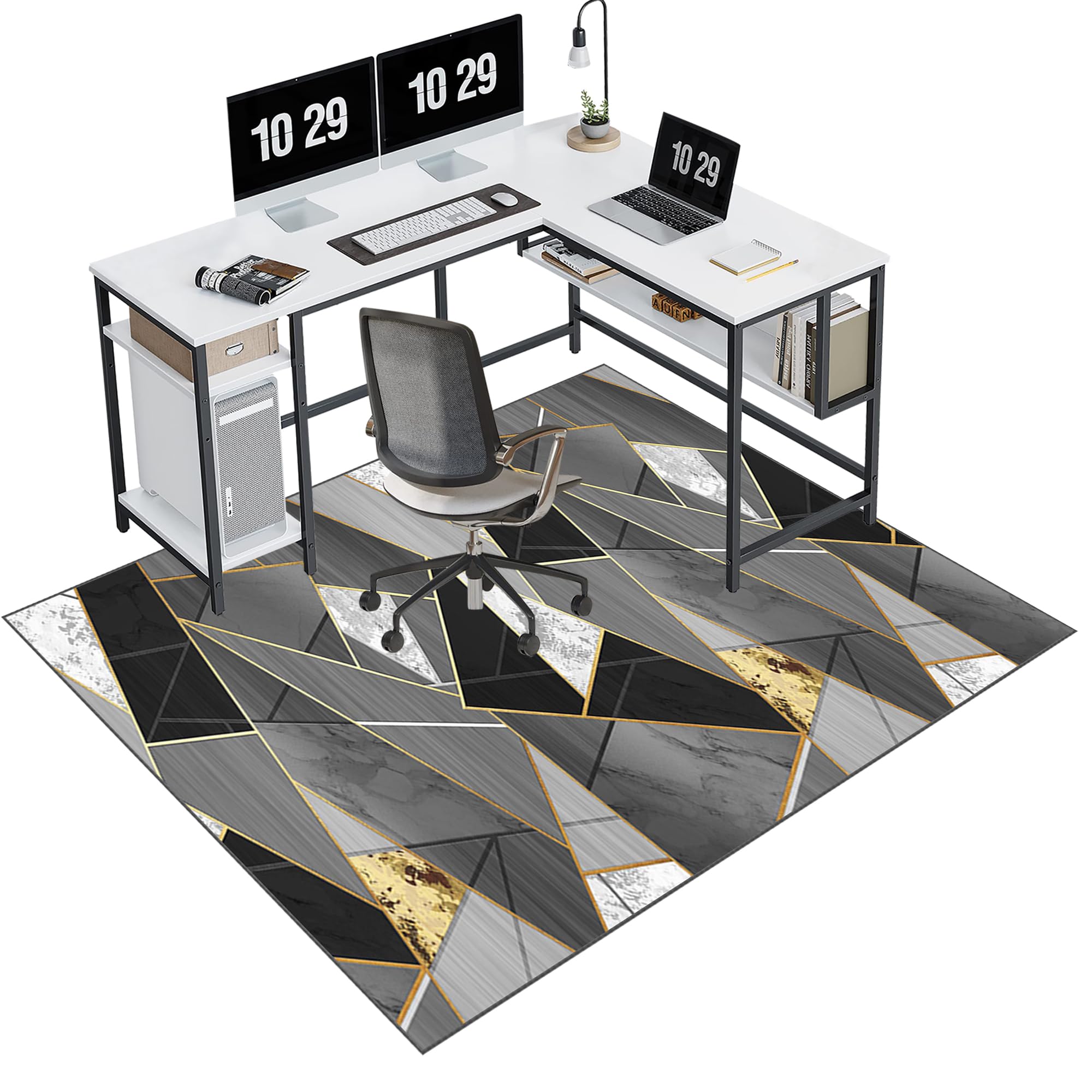 EYKWKB Office Chair Mat for Hardwood Floor, Desk Chair Mat for Carpeted Floors, Gaming Rug, Home Office Gaming Chair Mat, Carpet Protector Floor Mat, Floor Protector for Rolling Chair 160 x 200 cm