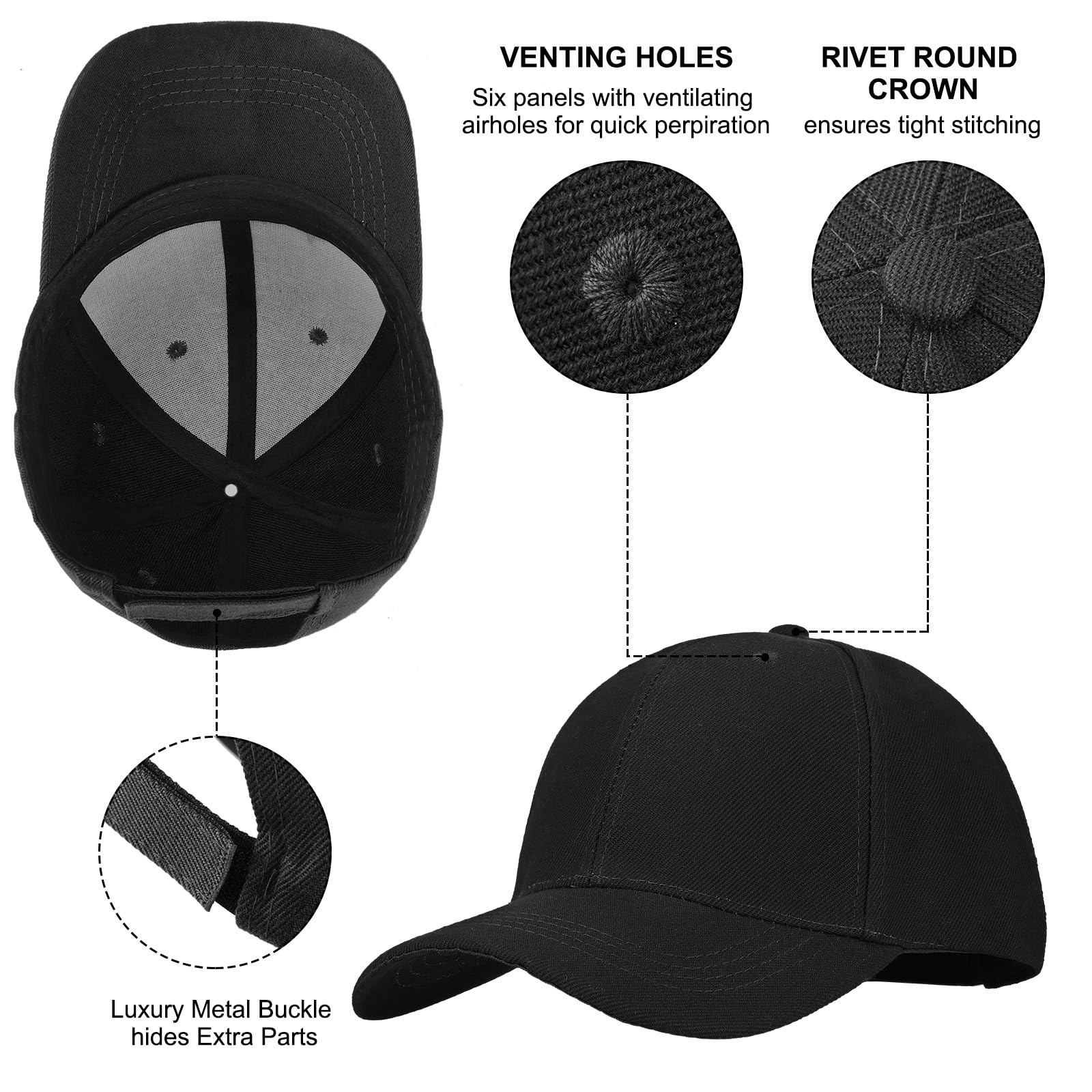 8 gorras de béisbol de tamaño ajustable para hombres y mujeres, correr, entrenamientos y actividades al aire libre, 8 colores, Vintage Color, Talla única 4