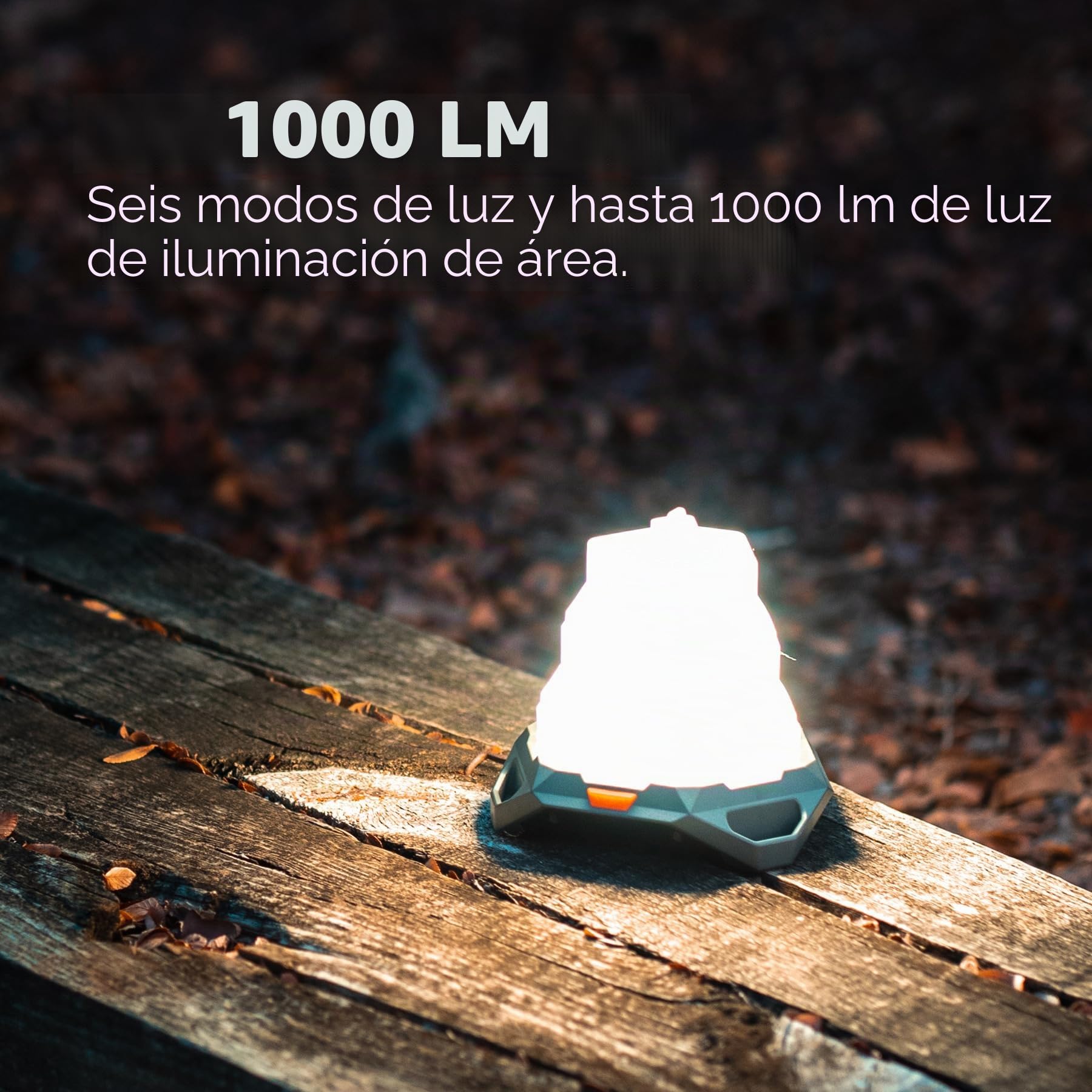 NEBO Galileo AIR 1000 Lantern - Luz de Camping Recargable y Banco de Energía - Potente Linterna Plegable de 1000 Lúmenes