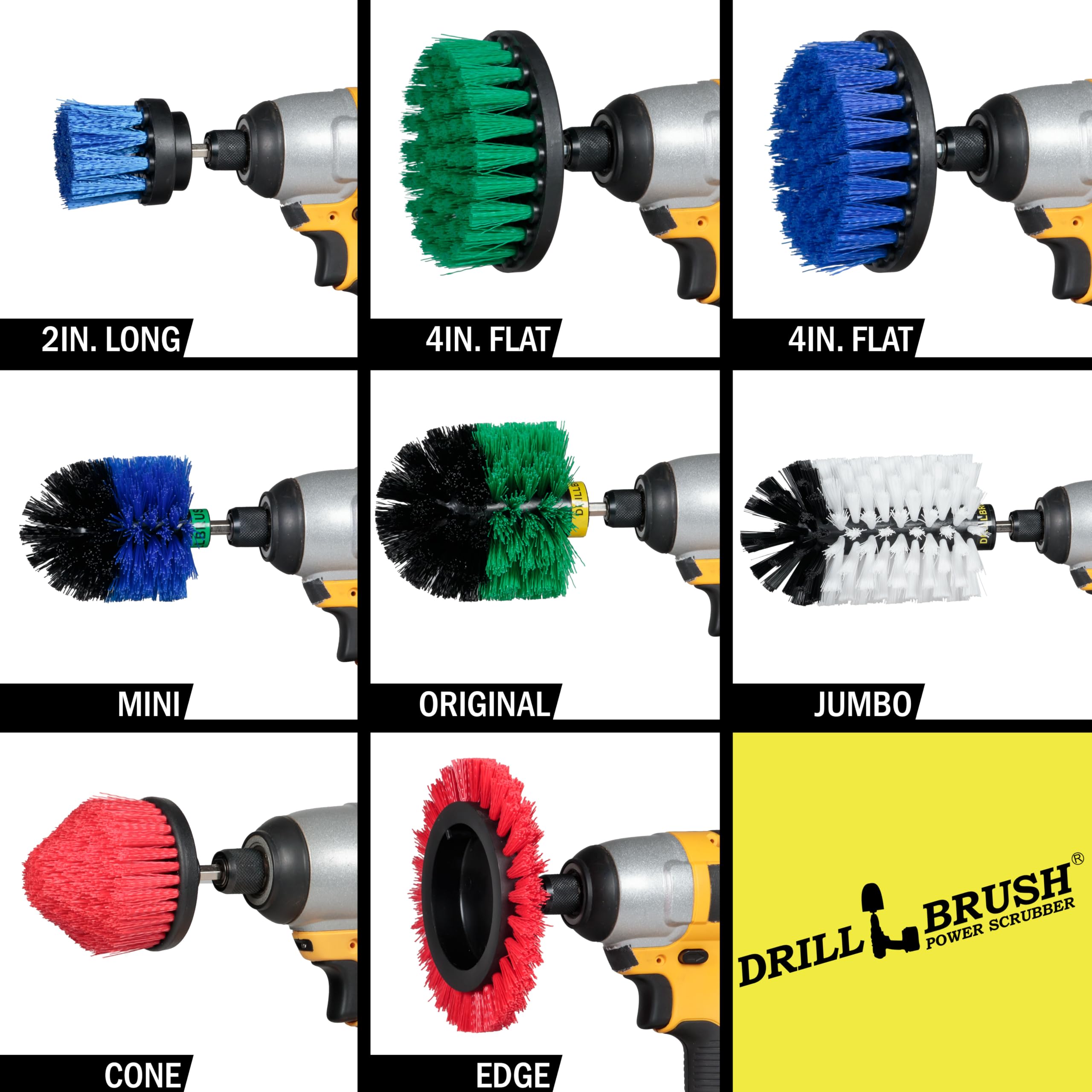 Drillbrush Accesorios de limpieza eléctrica para coche, cocina, barco y limpieza al aire libre, cepillo de rueda de nailon para taladro, juego de cepillos de taladro limpiador de horno, herramienta de