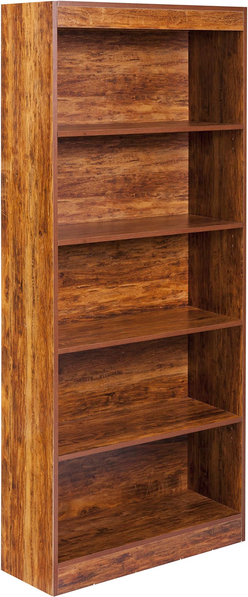 OneSpace Essentials 5-Tier Bookshelf, Golden Cherry