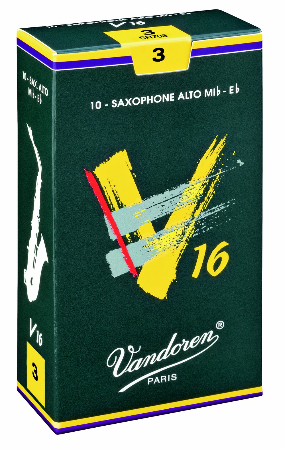 Vandoren SR703/50 Strength 3 V16 Alto Saxophone Reeds, Set of 50 Pieces