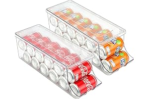 Puricon Standard Can Organizer Dispenser 2-Pack for Fridge, Freezer & Cabinet with...