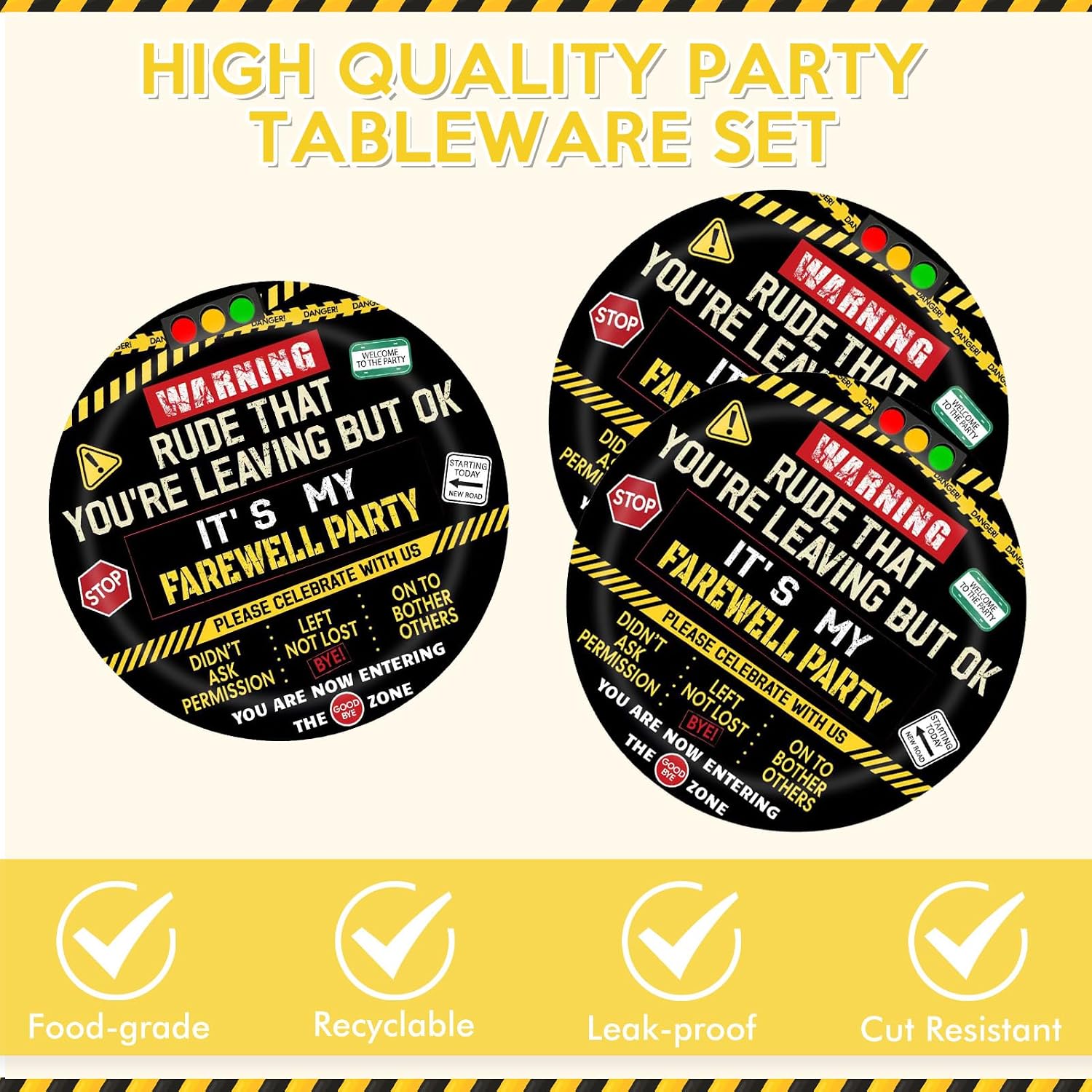 40pcs Farewell Party Decorations,We Will Miss You Paper Plates & Napkins image 3