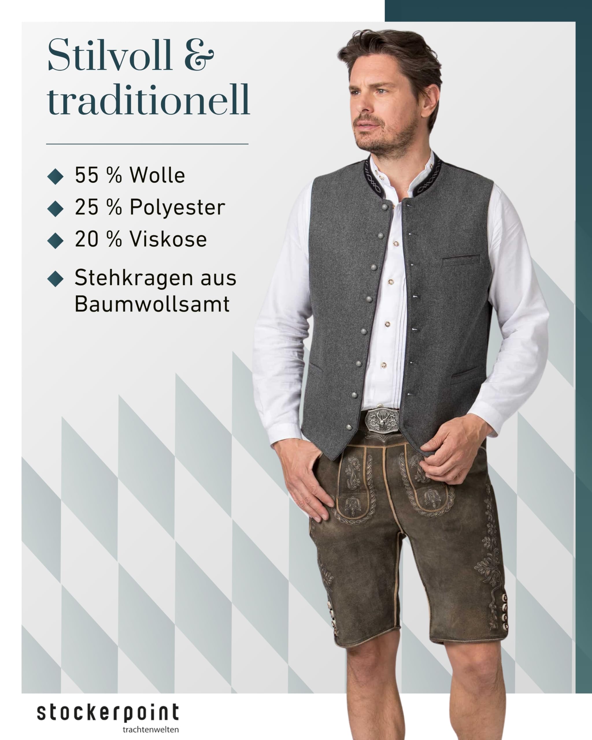 Stockerpoint Trachtenweste Fabricio