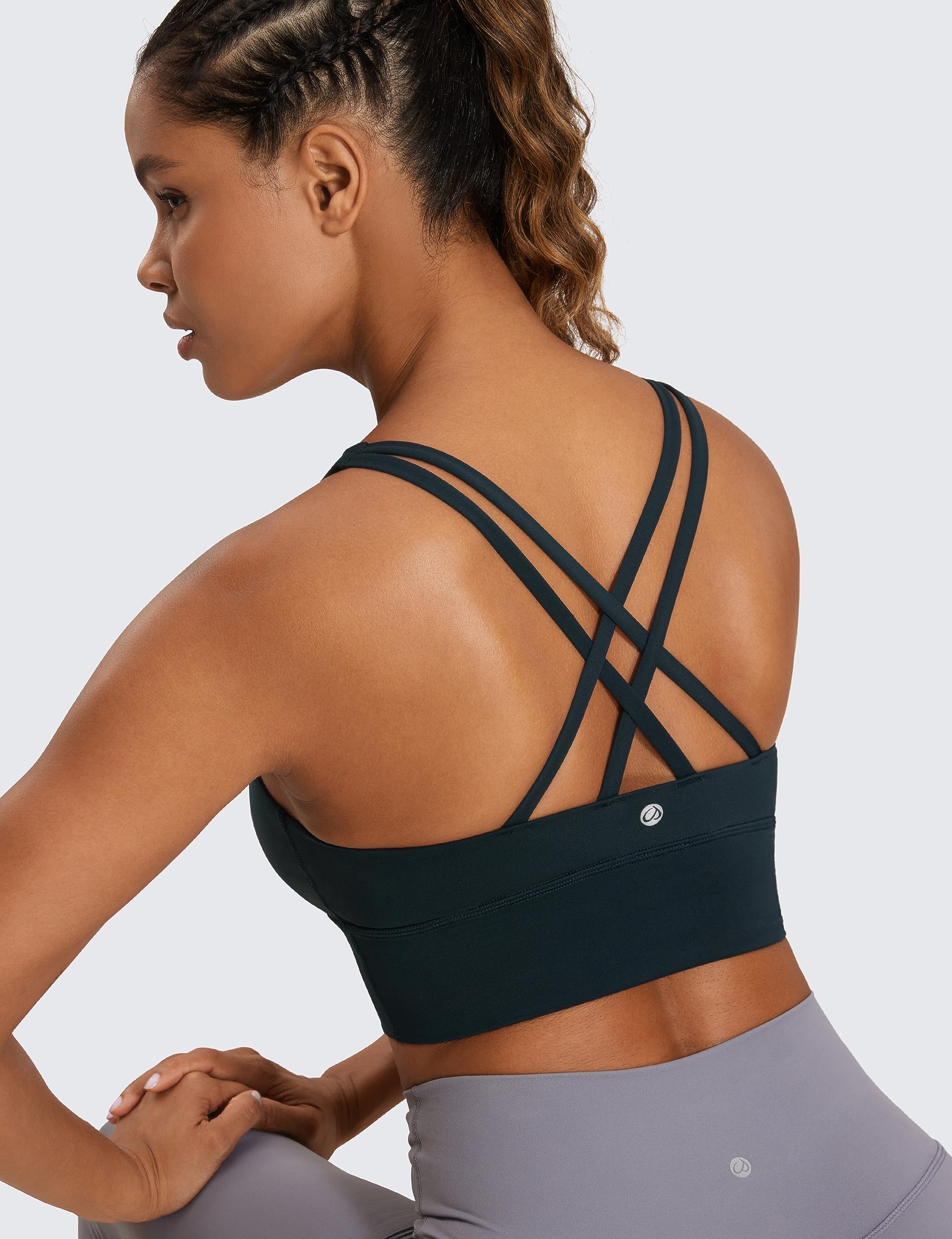 CRZ YOGA Mujer Tirantes Sujetadores Deportivos Sin Alambre Acolchado Entrenamiento Crop Camiseta Top